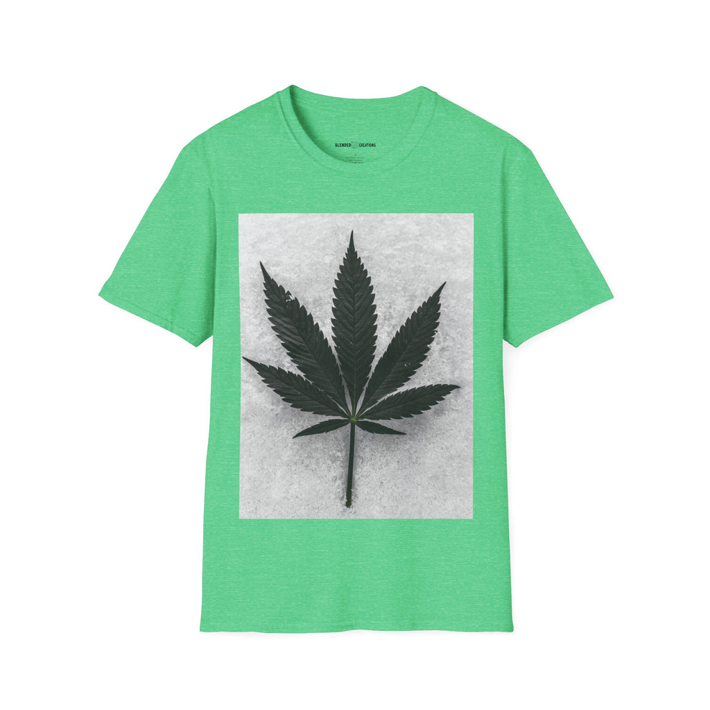 Cannabis Leaf Graphic T-Shirt – Black & White Marijuana Print