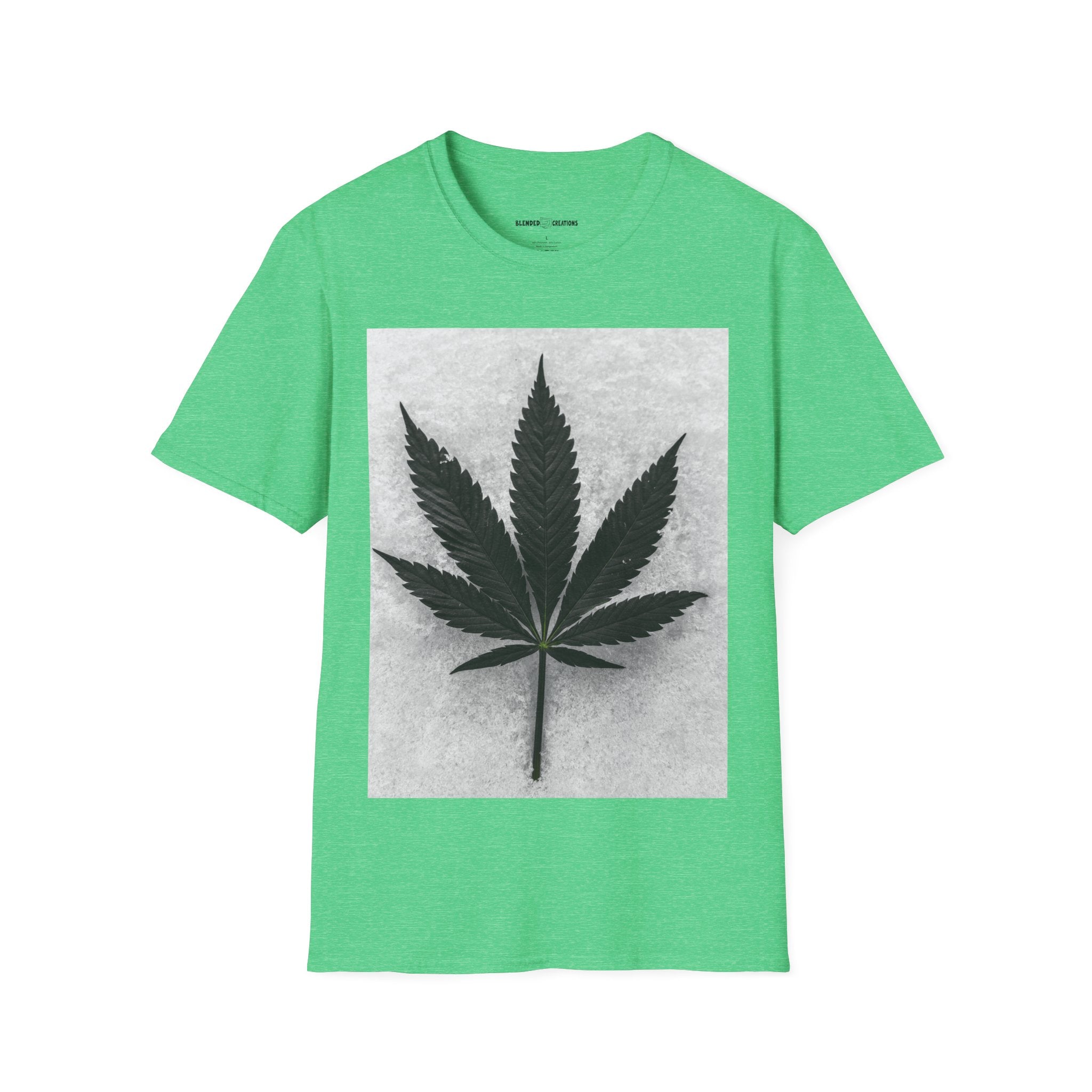 Cannabis Leaf Graphic T-Shirt – Black & White Marijuana Print