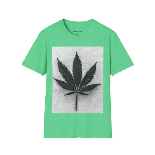 Cannabis Leaf Graphic T-Shirt – Black & White Marijuana Print