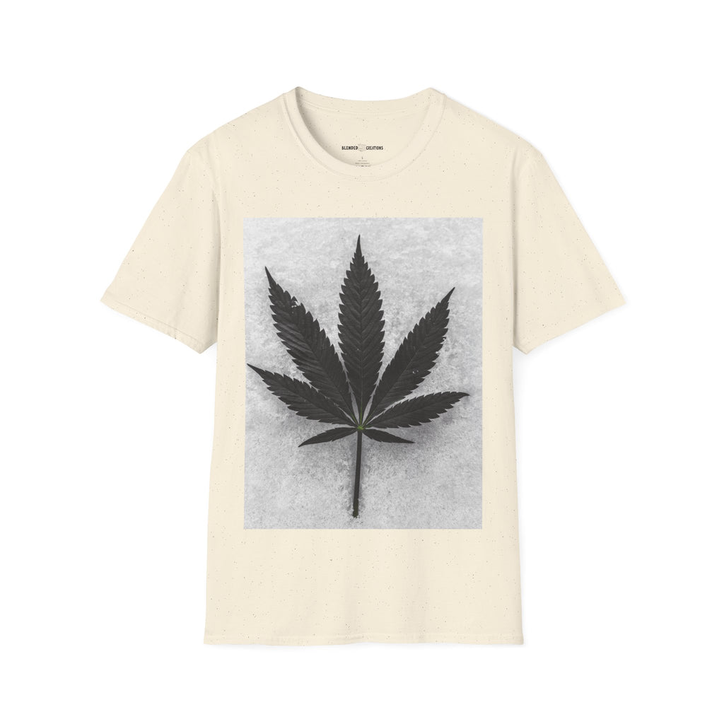 Cannabis Leaf Graphic T-Shirt – Black & White Marijuana Print