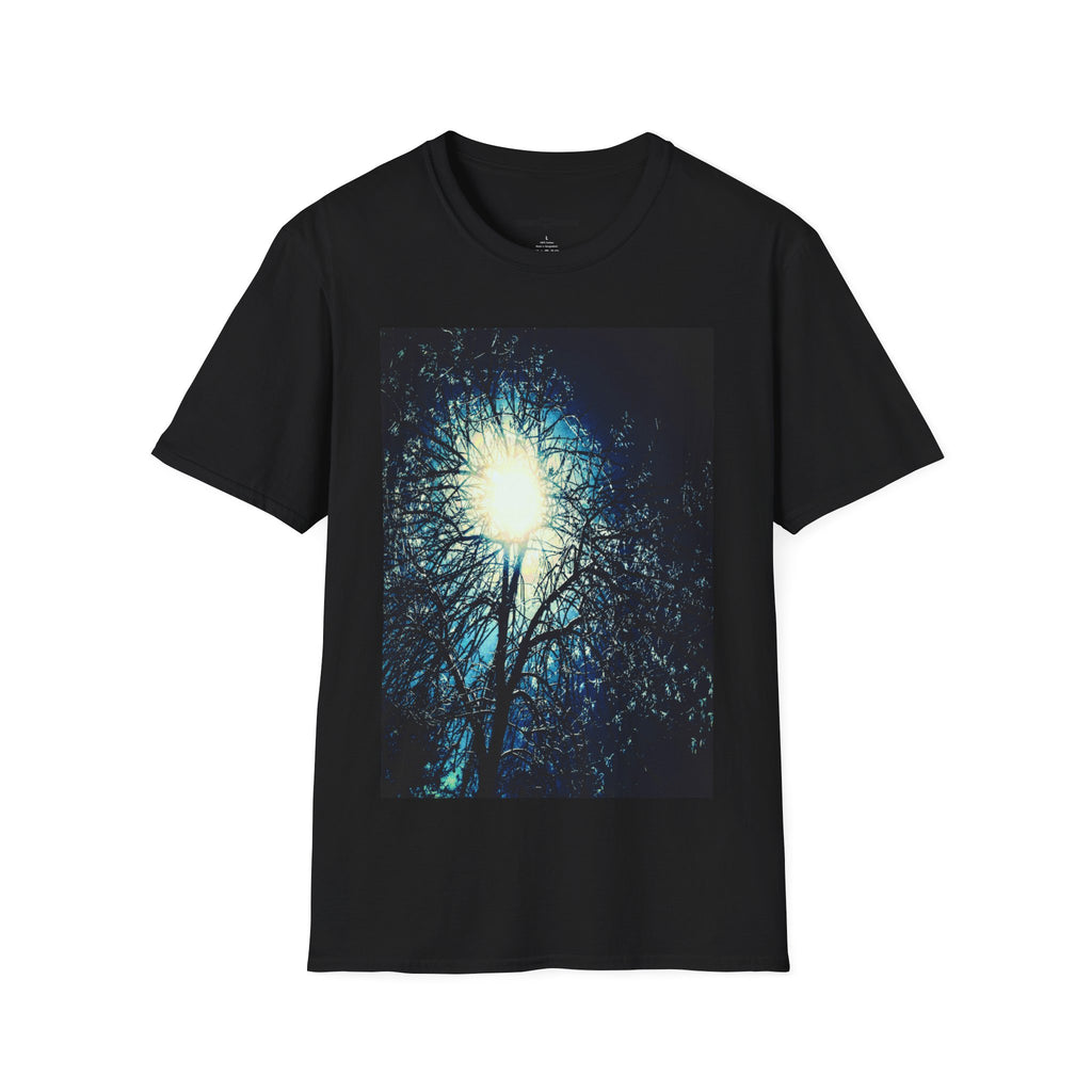 Moonlit Forest T-Shirt — Ethereal Night Sky Trees Graphic Tee